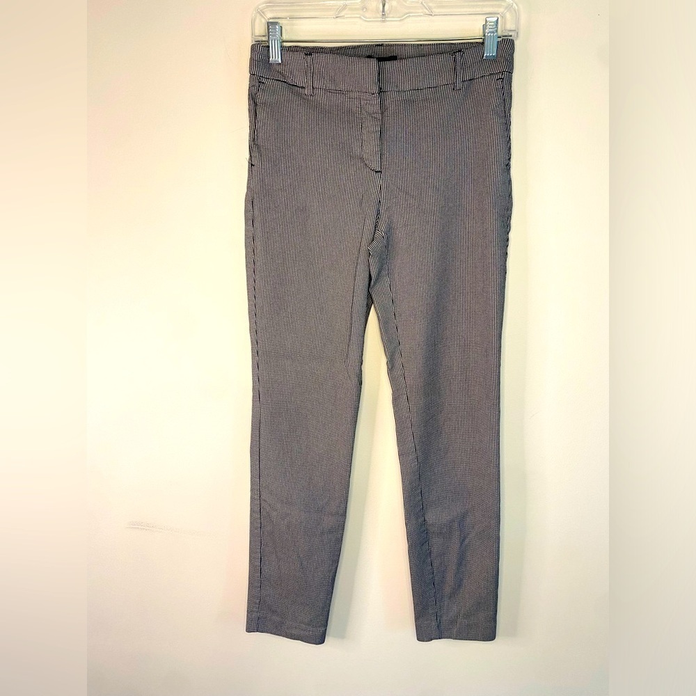 Adrienne Vitadini‎ Dress Work Pants Skinny Black And White Checkered Size 6